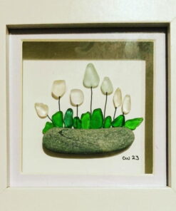 A bowl of white tulips